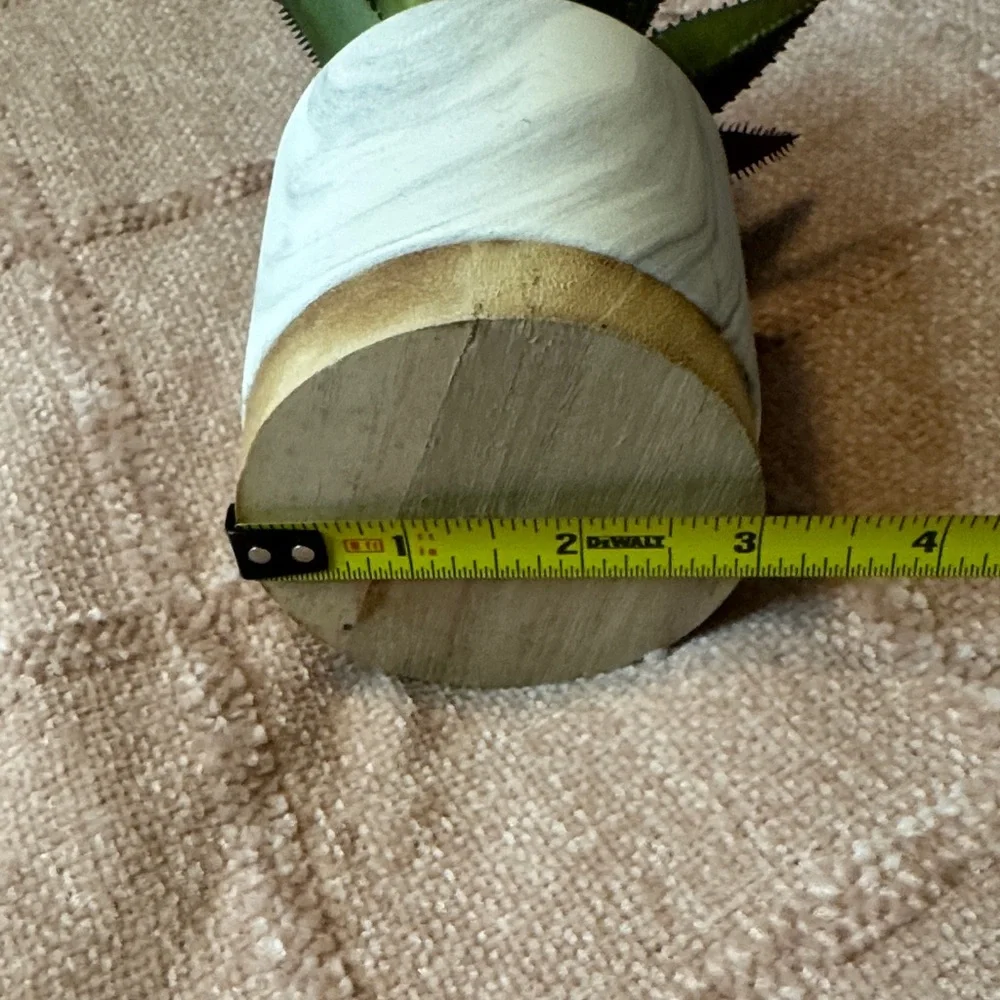 Green Faux Succulent in White Planter (17)